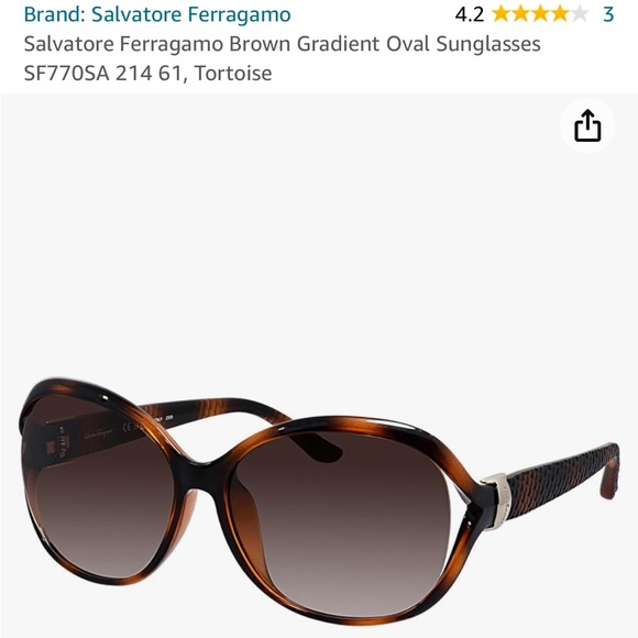 Salvatore Ferragamo Sunglasses
SF77OSA 214 Tortoise Brown
Gradient, new no box . - Picture 16 of 16